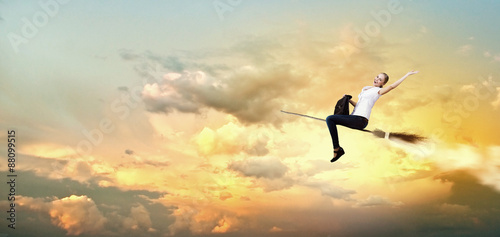 Wallpaper Mural Girl on broom Torontodigital.ca