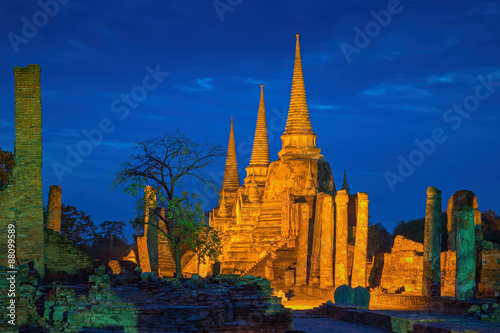 Pagoda at Wat Phra Sri Sanphet Temple is world heritage  Ayuttha