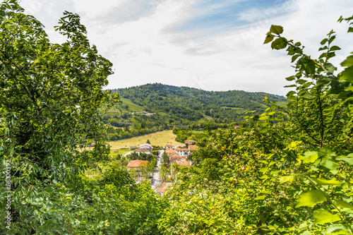 round hay bales in the Italian countryside