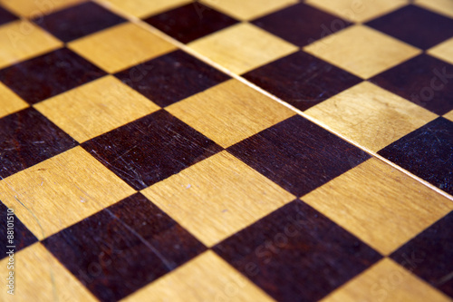 Retro wooden chessboard