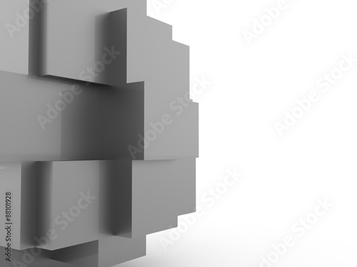 Silver cubes icon concept rendered © pupes1