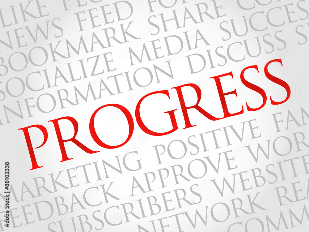 Progress word cloud, business concept Progress word cloud, business concept