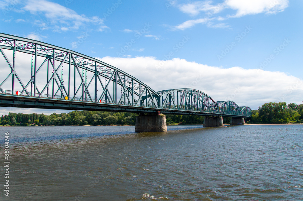 Torun famous truss bridge over Vistula river, Poland Torun famous truss bridge over Vistula river, Poland