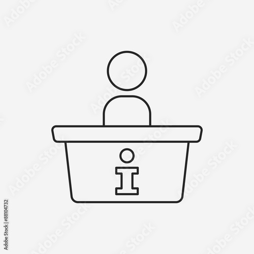 information desk line icon