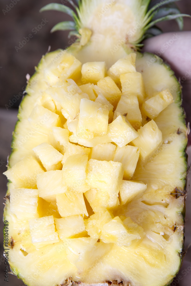 Half of pineapple