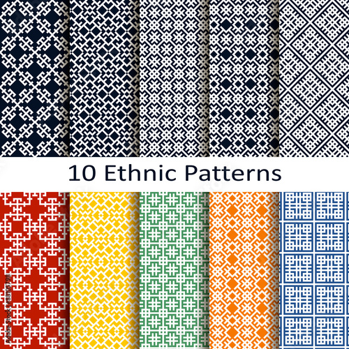 set of ten ethnic patterns