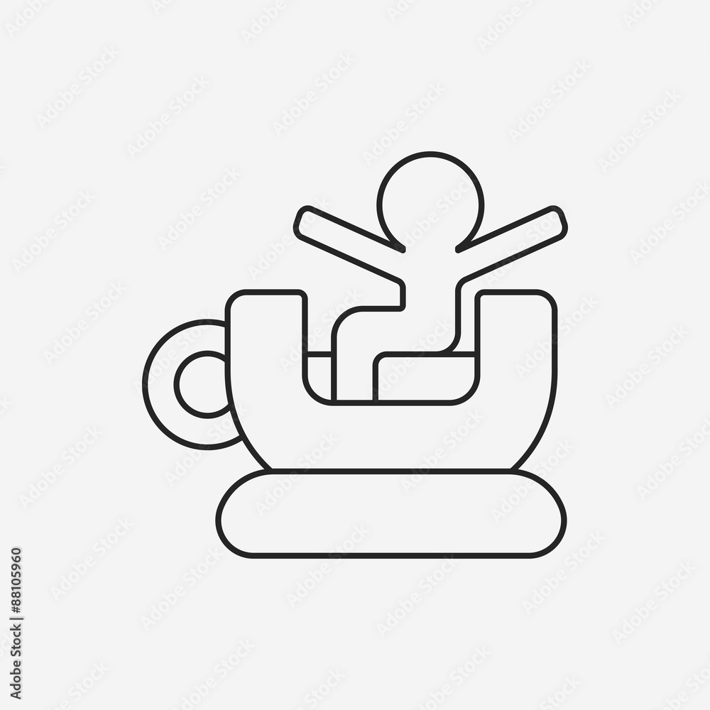 amusement park coffee-cup line icon amusement park coffee-cup line icon