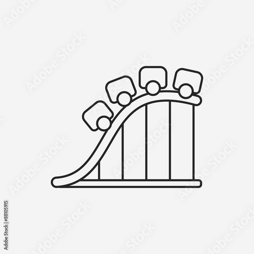 amusement park roller coaster line icon