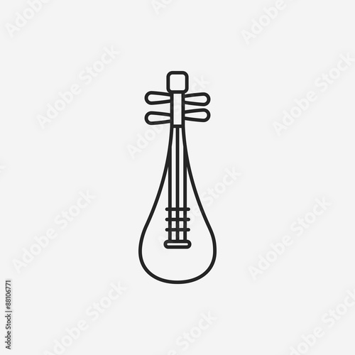 musical instrument Chinese lute line icon