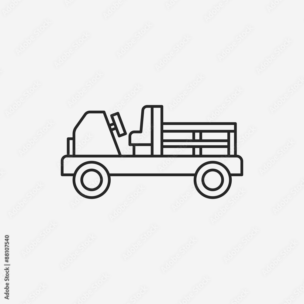cargo truck line icon