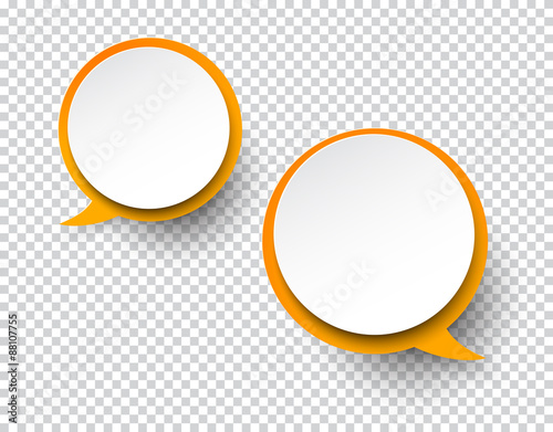 White round paper speech bubbles.
