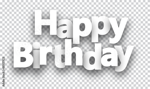 Happy birthday paper sign.