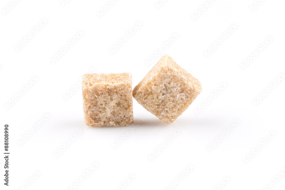 brown sugar cubes isolated