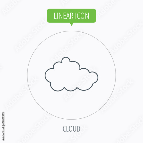 Cloud icon. Overcast weather sign.