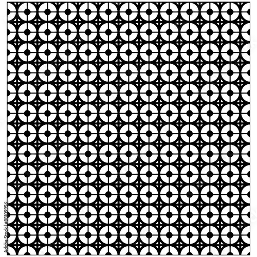 Abstract background with black and white circles and lines. Seam