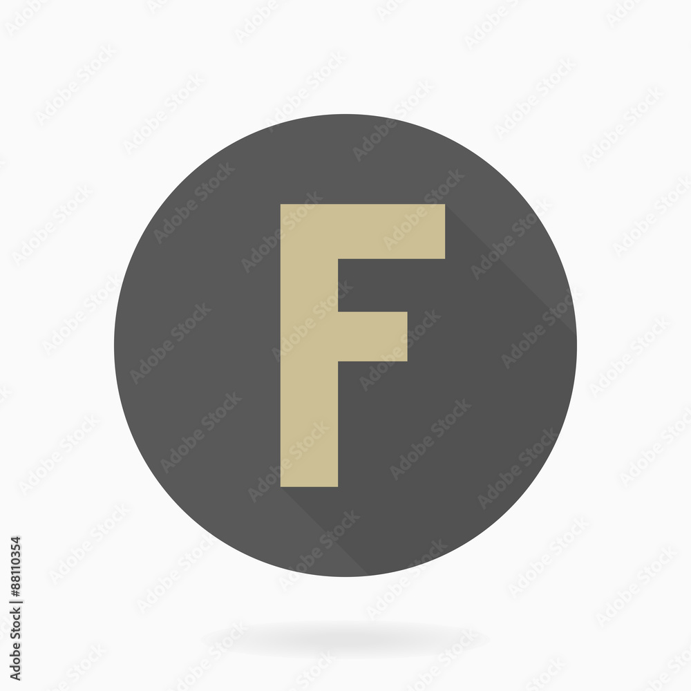 Fine Flat Icon With Letter F Fine Flat Icon With Letter F