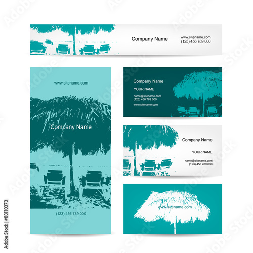 Business card design, tropical resort