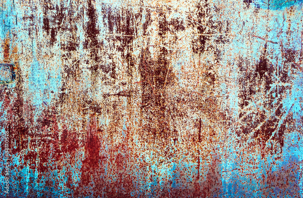 Abstract old colored rusty metal background