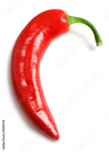 Red chilly pepper isolated on white background