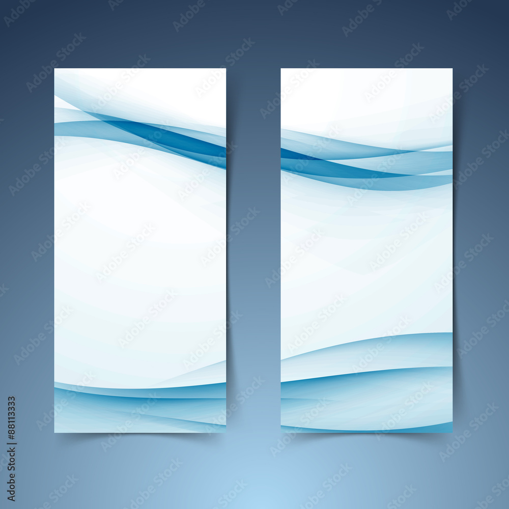 Blue abstract soft smooth hi-tech line banner