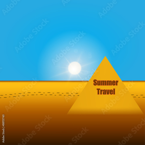 Summer travel illustration of pyramid