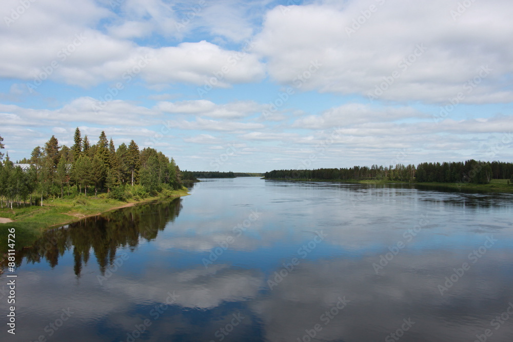 Muonioälven Grenzfluss Finnland Schweden
