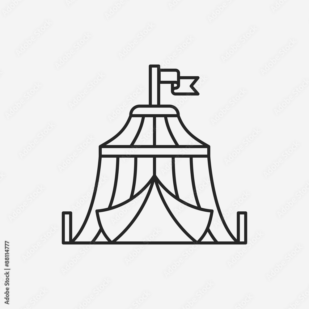 circus tent line icon circus tent line icon