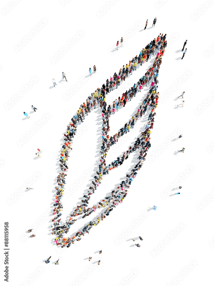 Obraz premium people in the form of a wing.