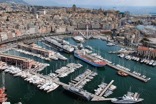 Porto di Genova veduta dall'alto photo