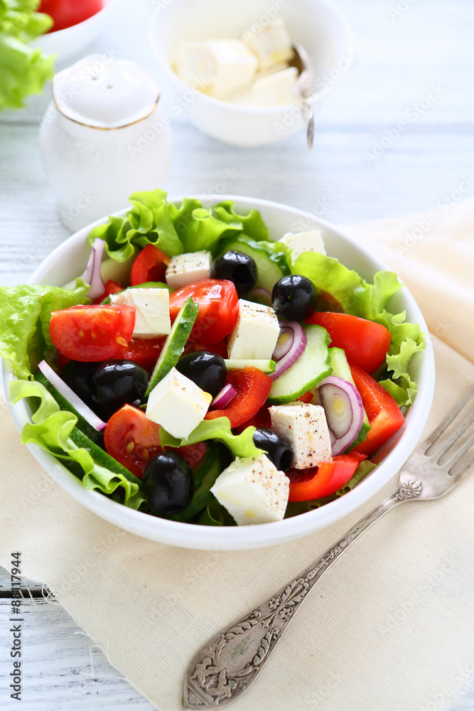 fresh salad with cheese