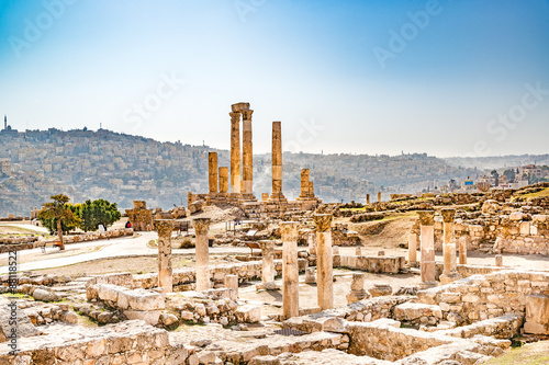 Fotografia, Obraz Amman Citadel in Amman, Jordan.