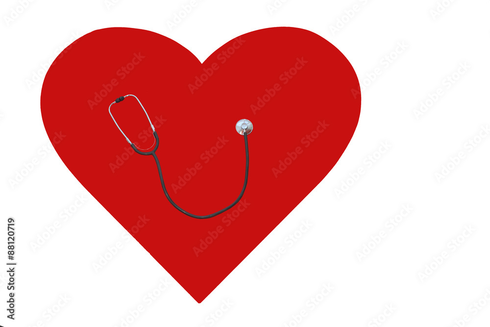 Fototapeta premium Stethoscope on heart