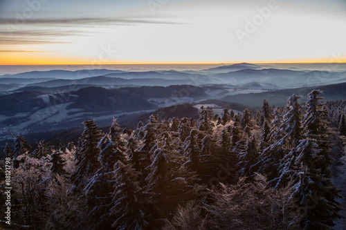 sunset over the mountains