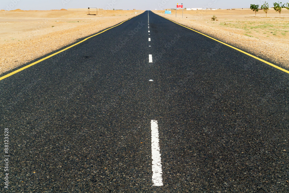 Road thru the Sahara desert in Sudan