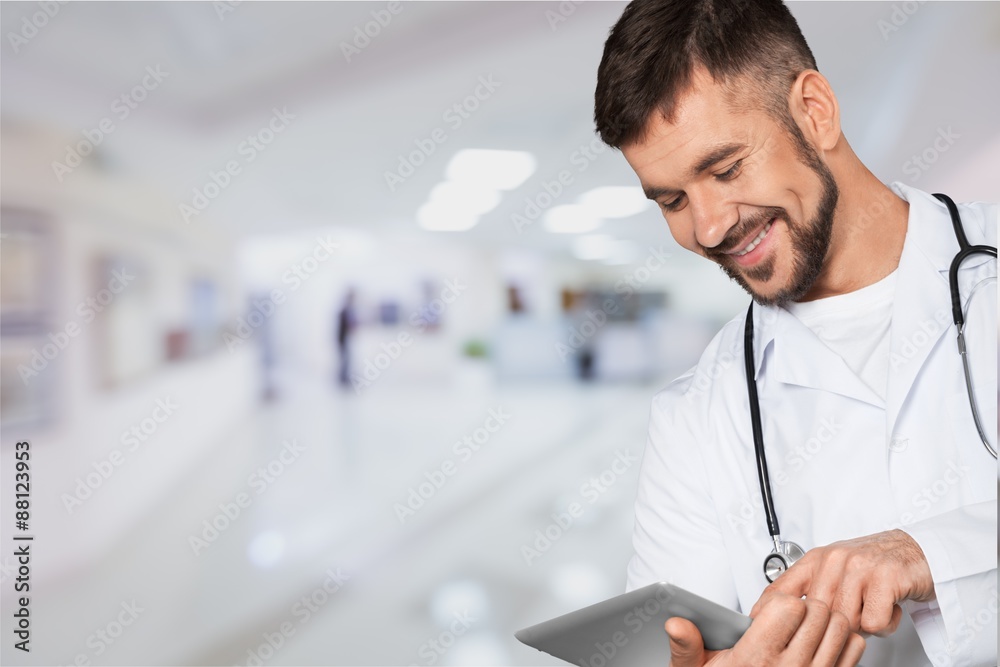 Fototapeta premium Medical, tablet, doctor.
