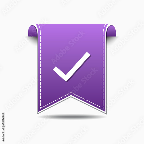 Tick Mark Violet Vector Icon Design