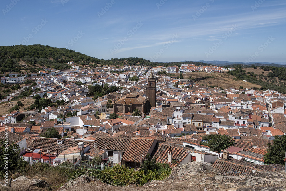 Vistas del municipio de Cortegana en la provincia de Huelva, Andalucía