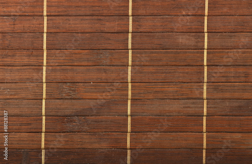 Bamboo wooden brown wicker braided mat background