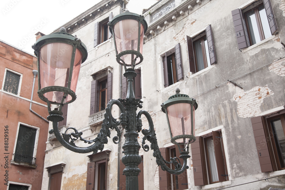 Lamppost in Square of Venice