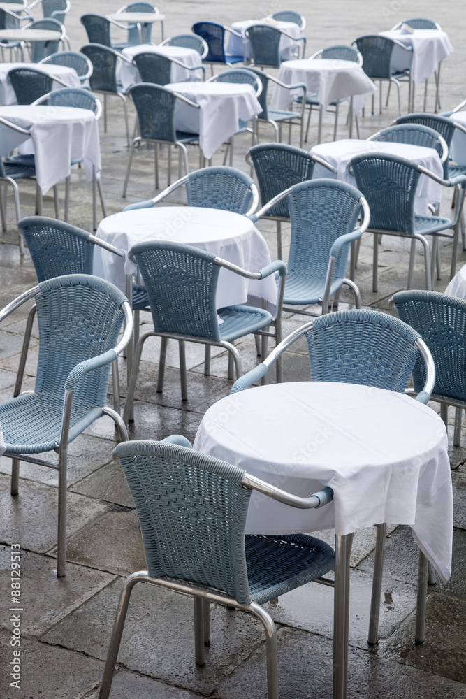 Cafe Tables and Chairs in San Marcos - St Marks Square; Venice Cafe Tables and Chairs in San Marcos - St Marks Square; Venice