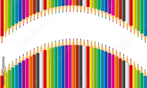 Rainbow vector set of colored pencils