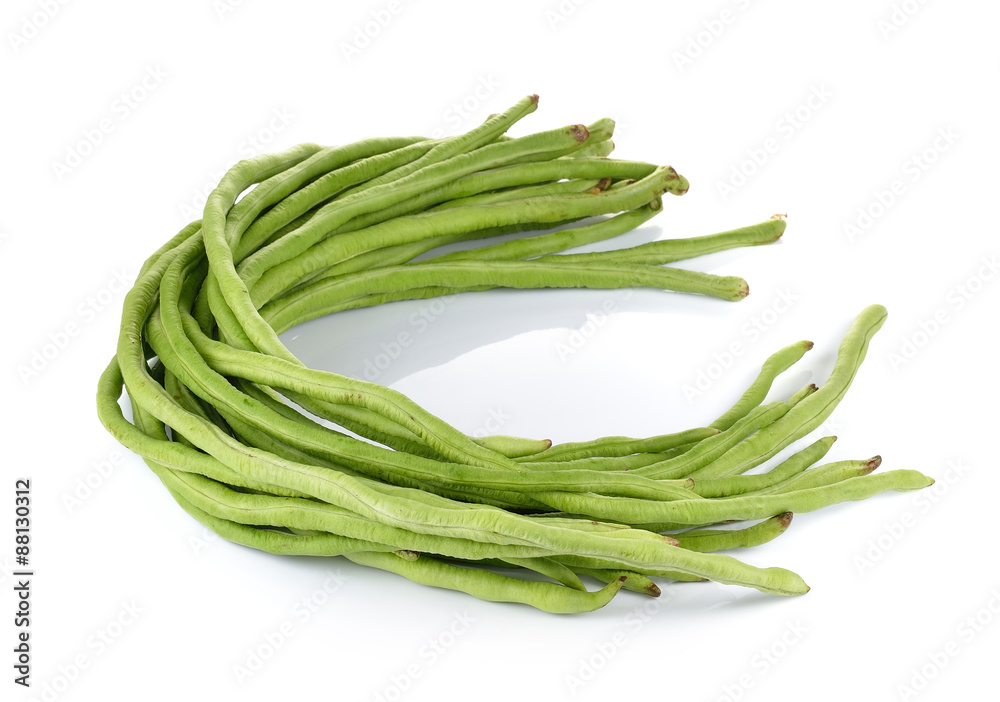 Yard Long bean on white background Yard Long bean on white background