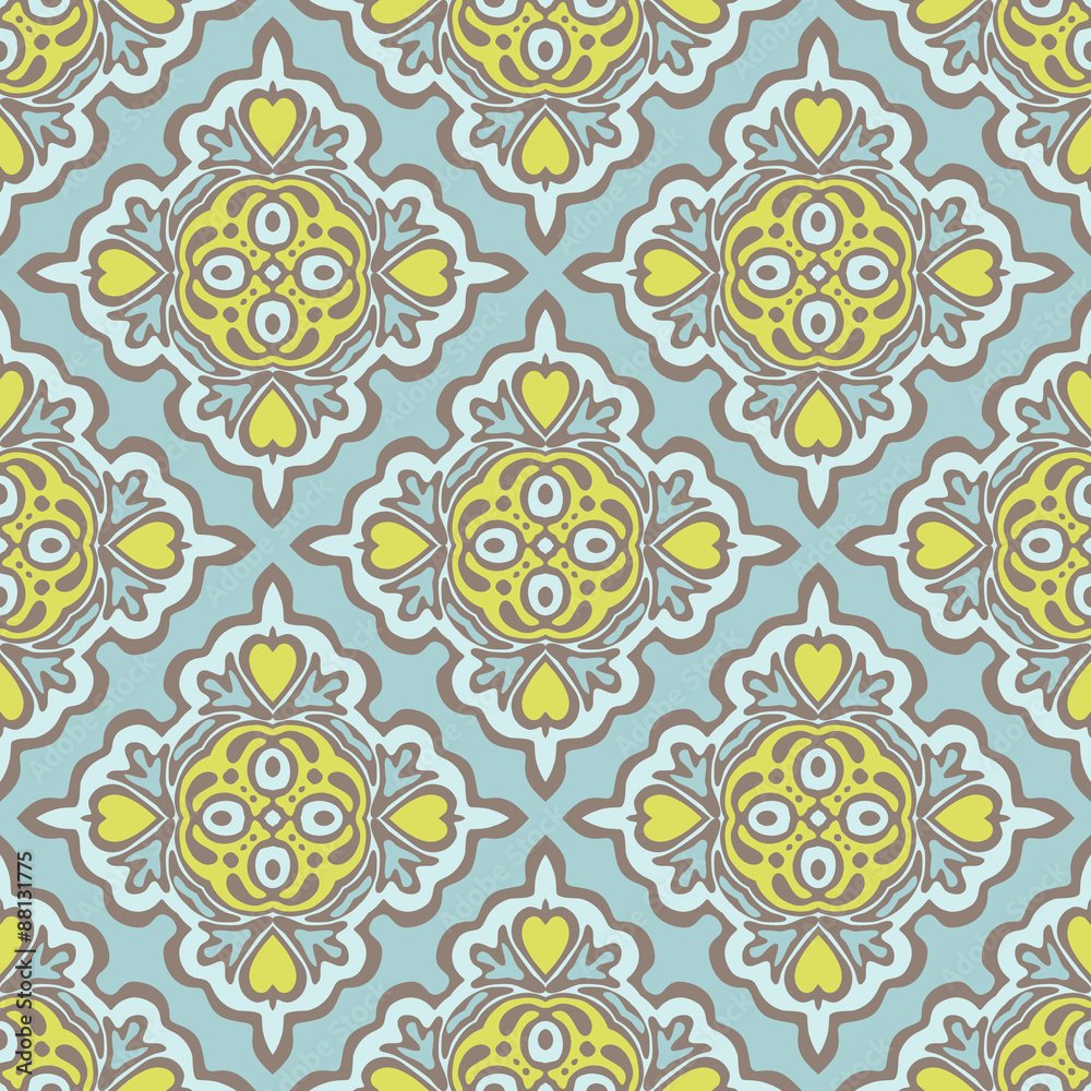 Seamless abstract tiled pattern vector