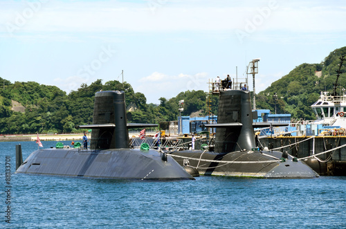 Japan Maritime Self-Defense Force submarines in Yokosuka port photo