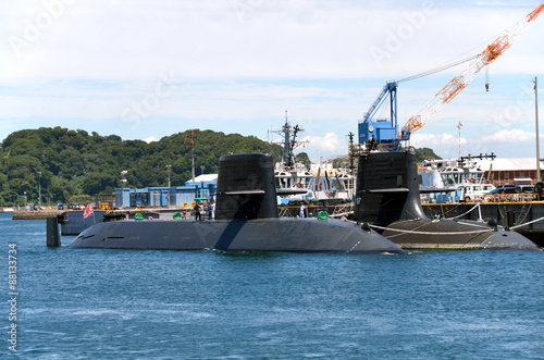 Japan Maritime Self-Defense Force submarines in Yokosuka port photo