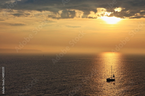 Sunset Sailboat in the Baltic Sea Germany