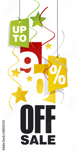 Up to 90 percent off sale red orange background