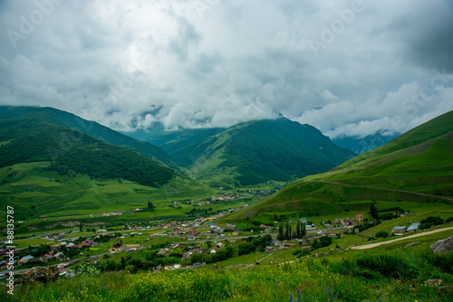 Mountains in the clouds in cloudy weather.The Caucasus. .Russia. photo