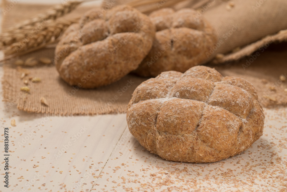 Fresh rustic wholegrain bread Fresh rustic wholegrain bread