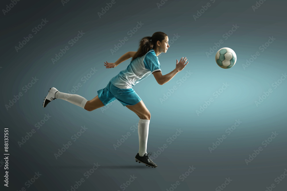 Woman plays soccer